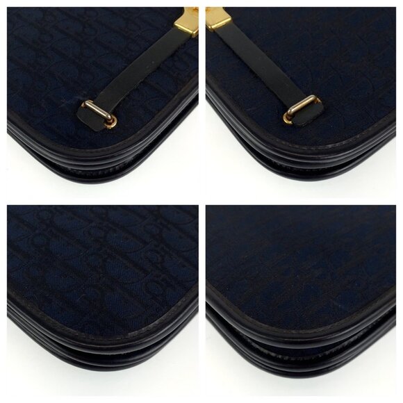 DIOR Vintage Navy Leather Shoulder Bag - Picture 3 of 7